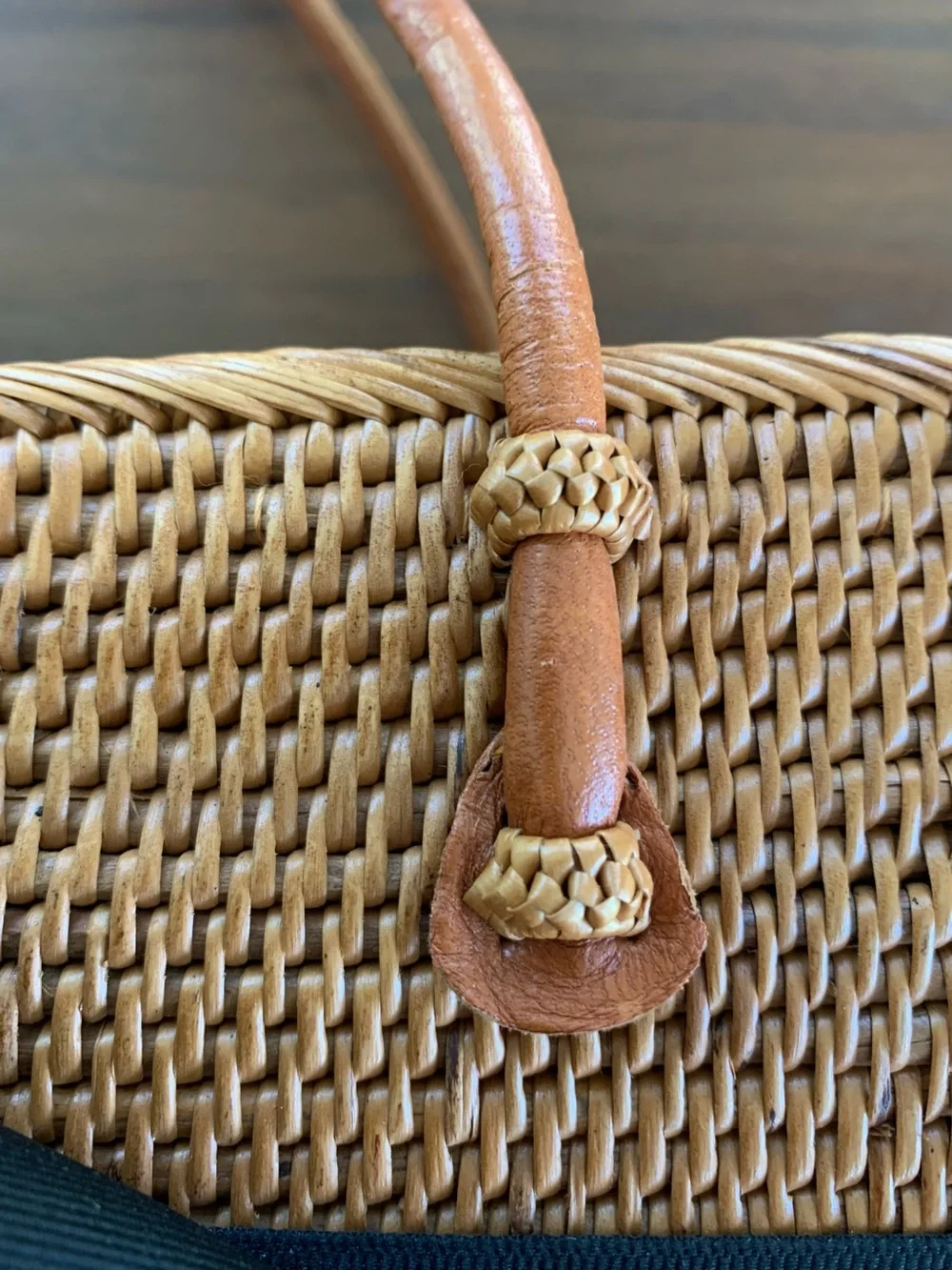 Woven Straw Tote with Black Bow and Turtle Accent